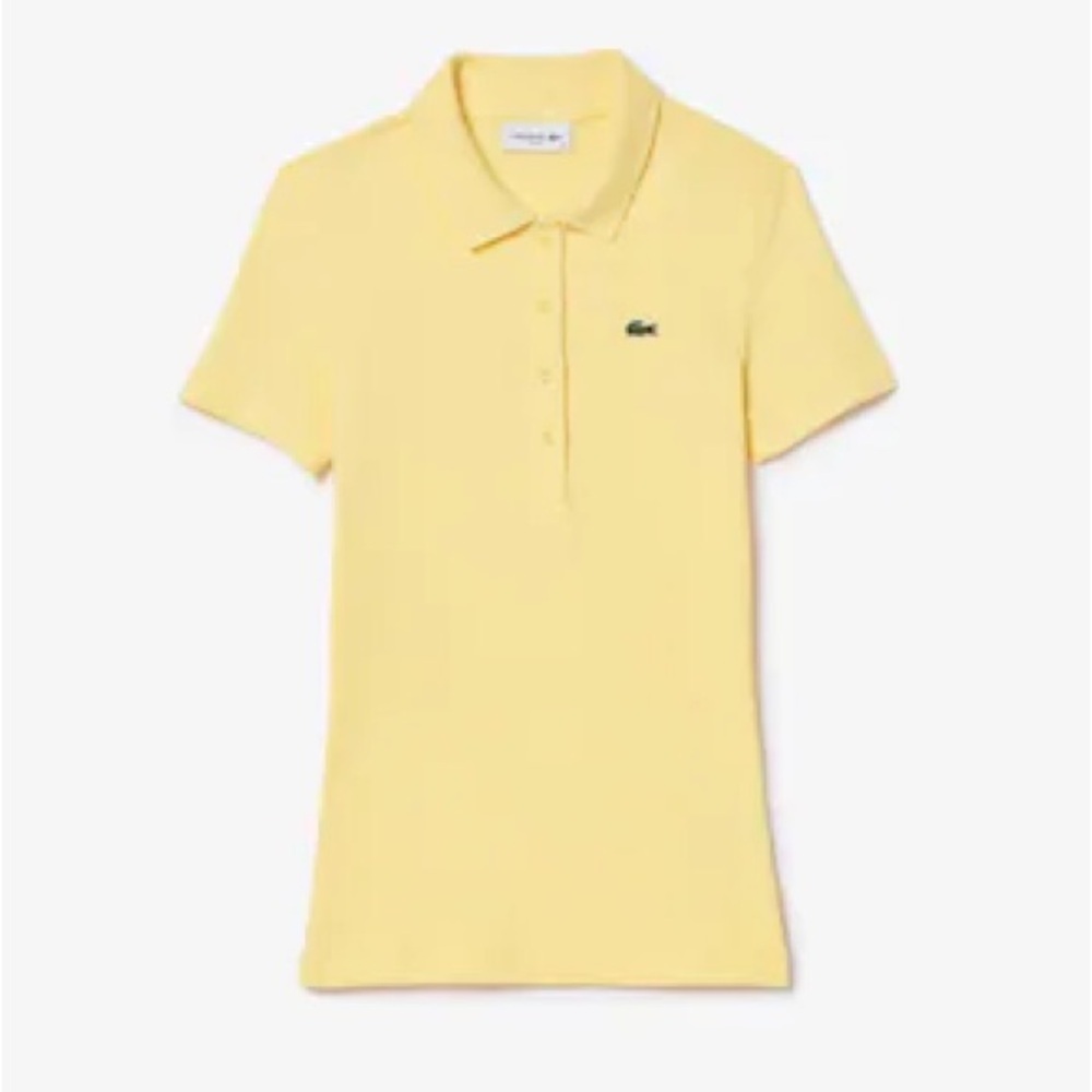 * Lacoste Butter Yellow Short Sleeve Classic Pique Stretch Polo Size 40 - Picture 2 of 9